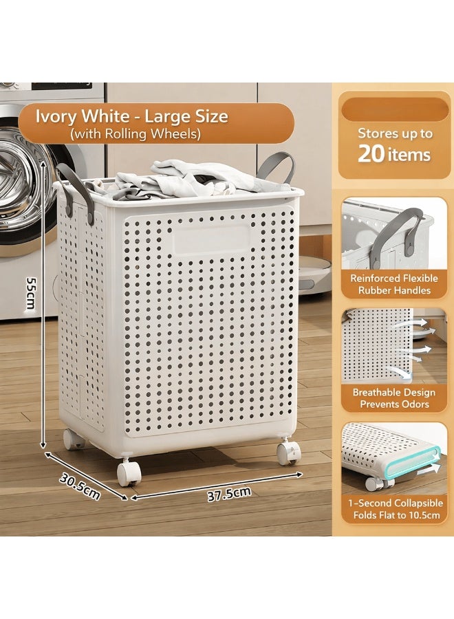 BLOOMING TIME Breathable Laundry Hamper & Storage Basket – Large Dormitory Clothes Organizer with Handles, Collapsible Breathable Fabric Storage Bin for Home, Bedroom, Laundry & Travel - Image 3